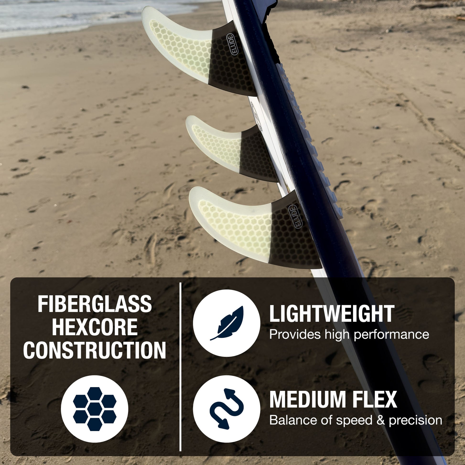 Hexcore thruster surfboard fins construction