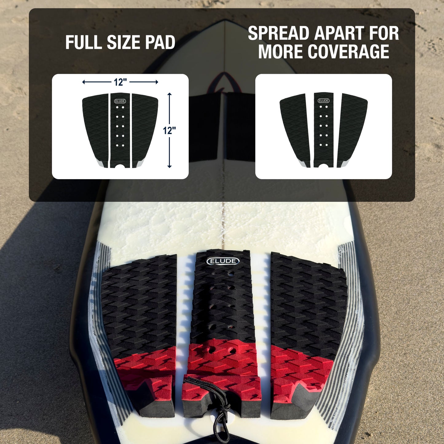 Surfboard traction pad 12 inch by 12 inch size