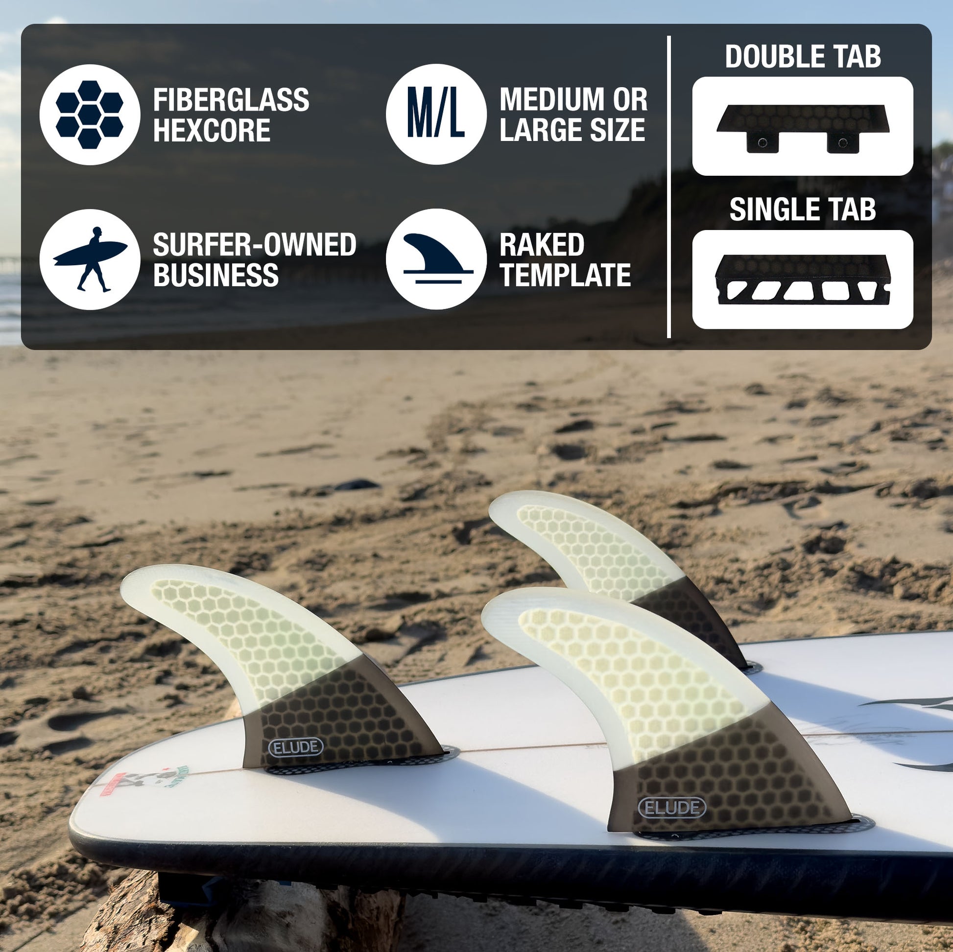 Hexcore thruster surfboard fins features