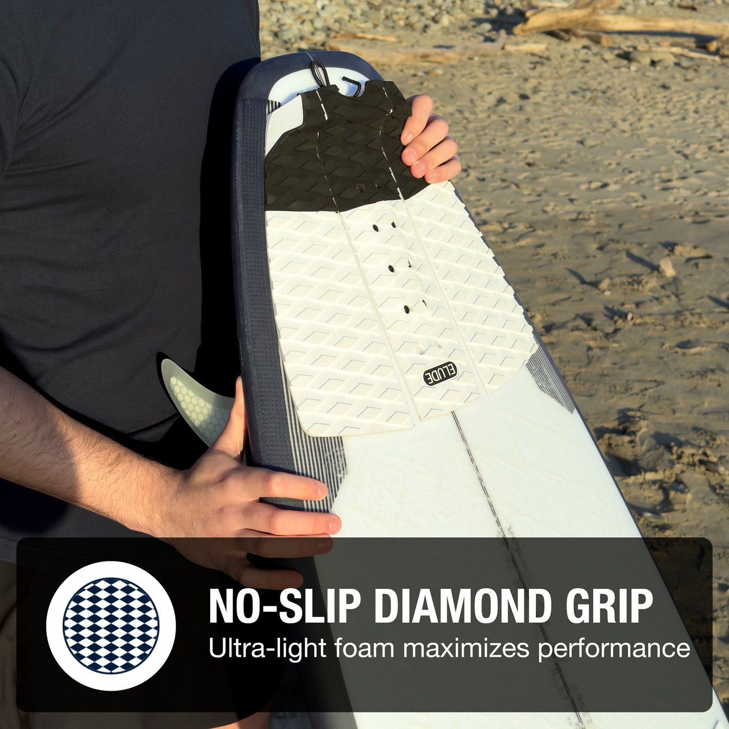 Surfboard traction pad no-slip diamond grip