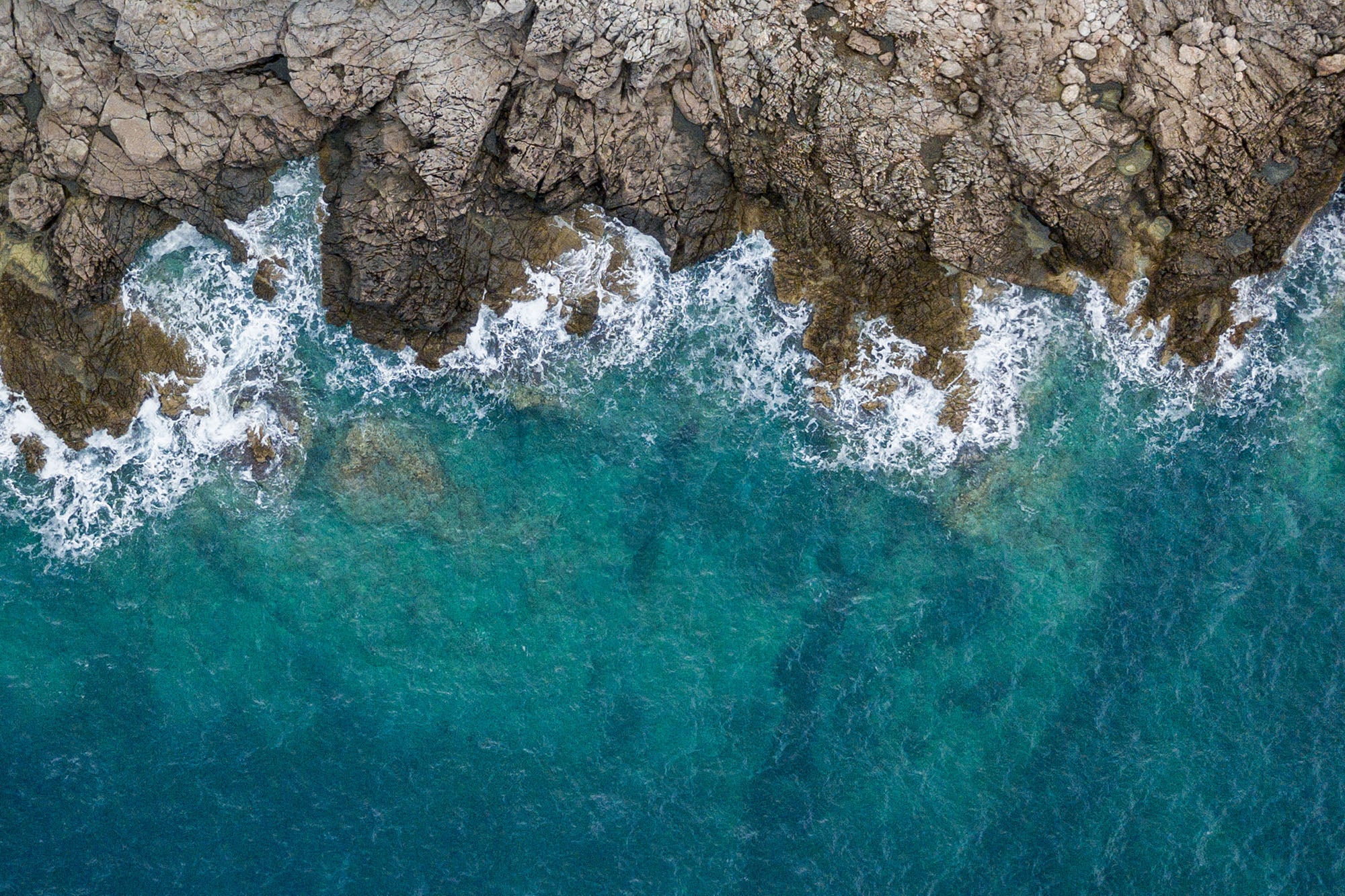 Rocky coastline and ocean