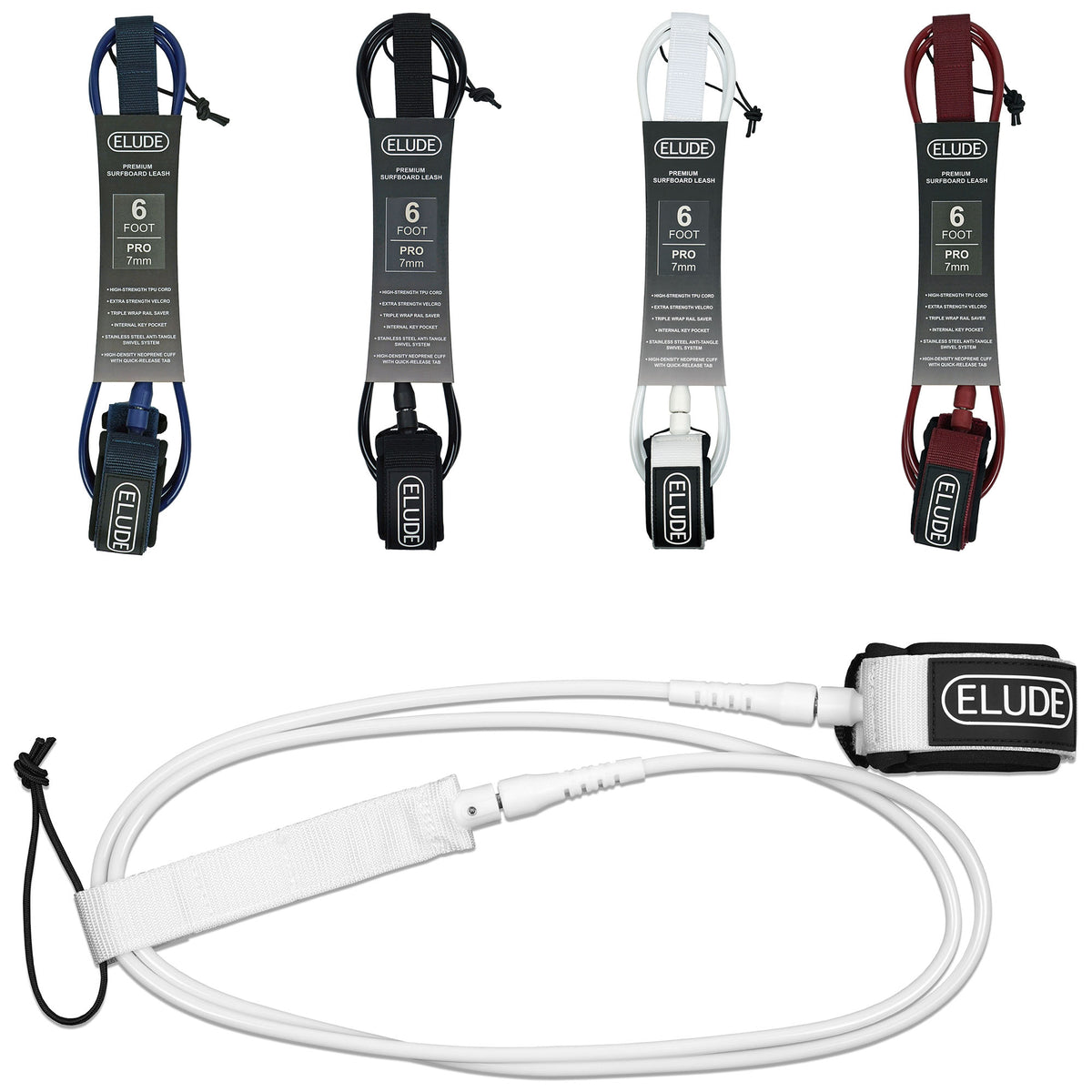 Surfboard leash white